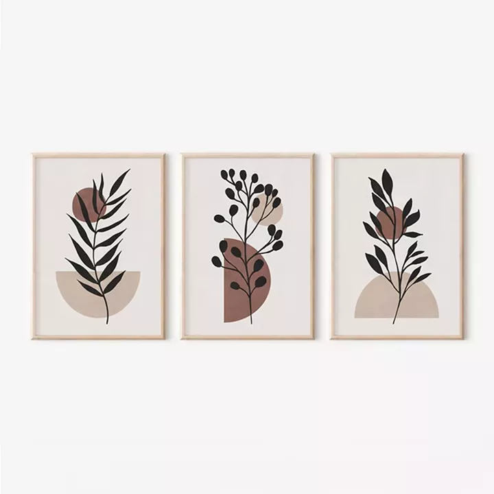 Wall art in frame Stenfy pakoworld triptyque with digital print 33x1.5x48cm