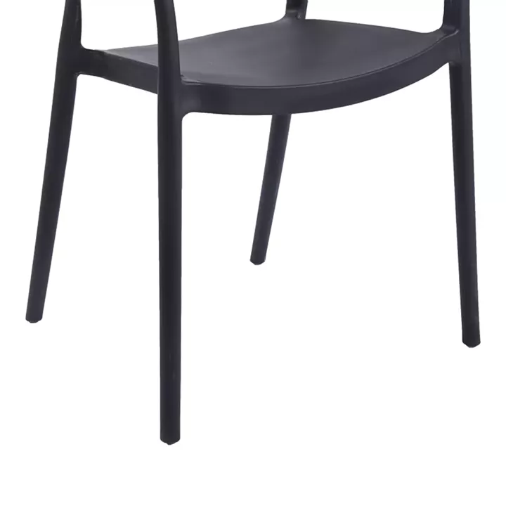 Ankara pakoworld stackable armchair pp in black color and natural color pe rattan 54x55.5x77cm