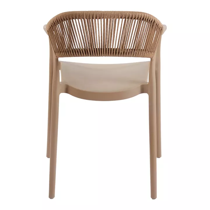 Ankara pakoworld stackable armchair pp in mocha color and natural color pe rattan 54x55.5x77cm