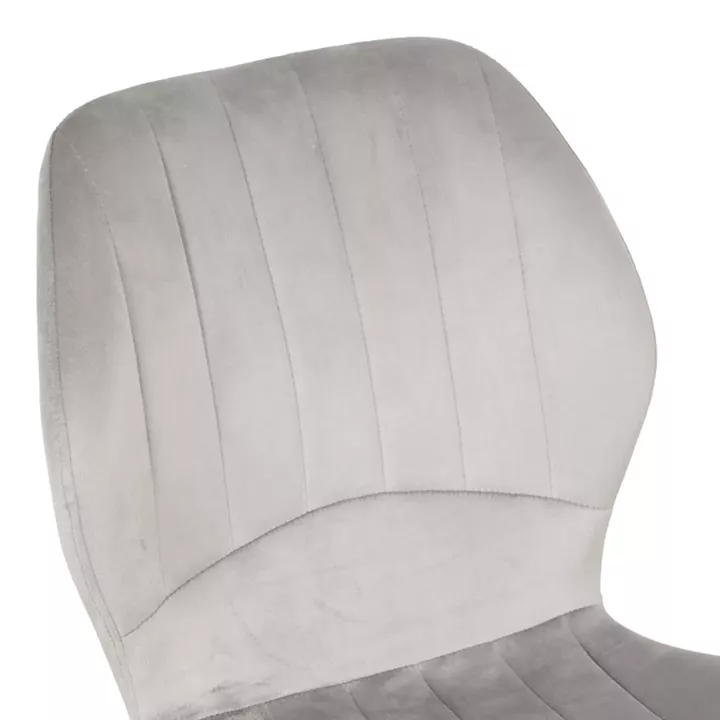 Jelour pakoworld velvet chair in grey shade-natural metal legs 46.5x60x84cm