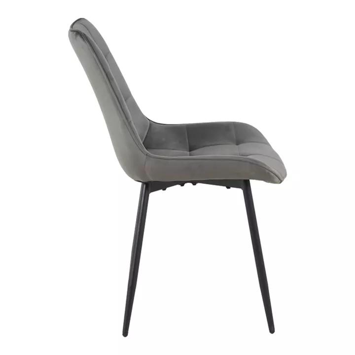 Καρέκλα Berne pakoworld βελούδο σε ανθρακί απόχρωση 53x62x84εκ