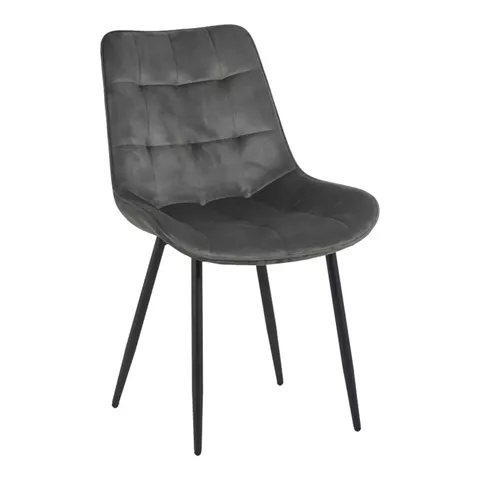 Berne chair pakoworld velvet in anthracite shade 53x62x84cm
