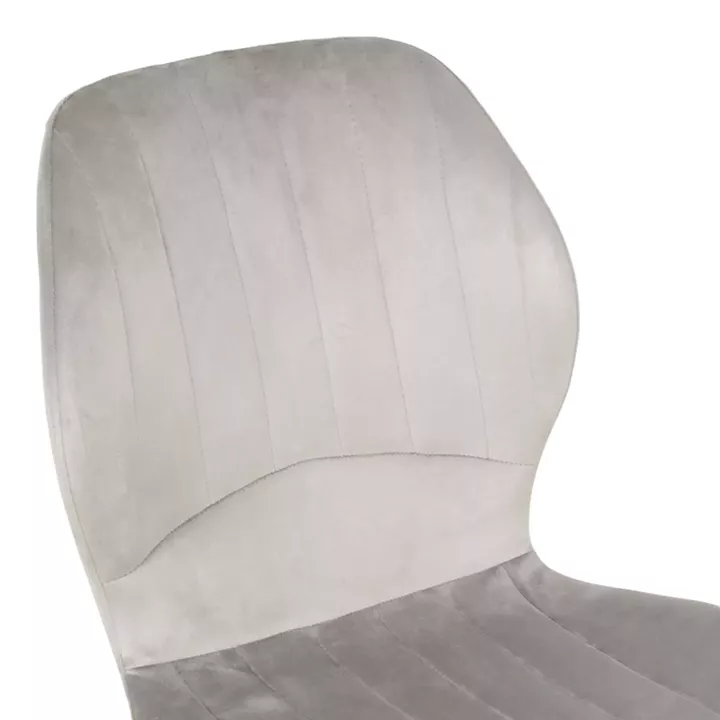 Καρέκλα Jelour pakoworld βελούδο σε γκρι απόχρωση-πόδια μαύρα μεταλλικά 46.5x60x84εκ