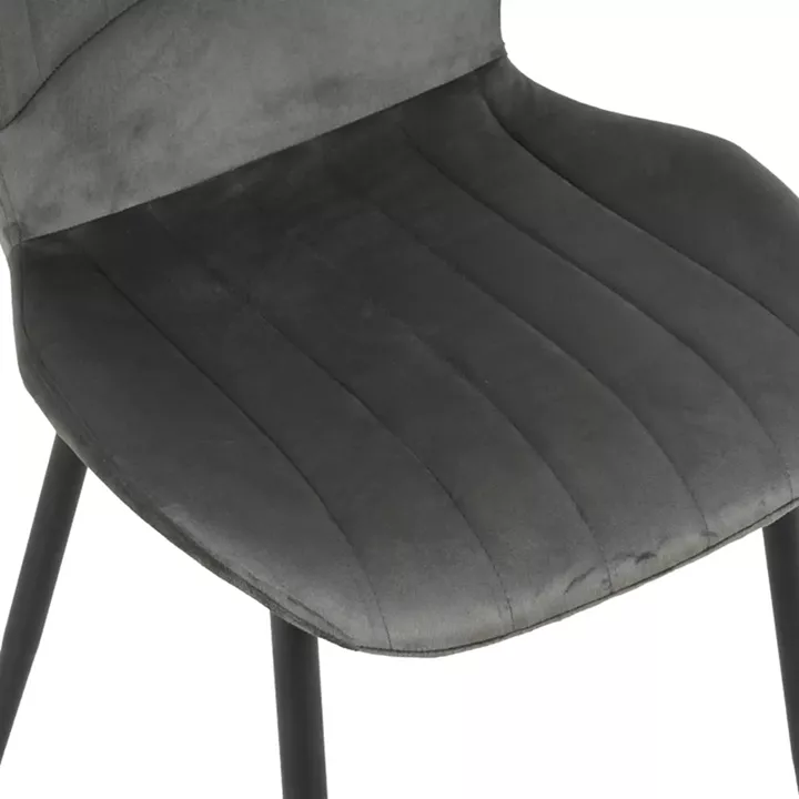Jelour pakoworld velvet chair in anthracite shade 46.5x60x84cm