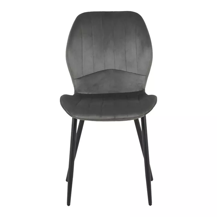Jelour pakoworld velvet chair in anthracite shade 46.5x60x84cm