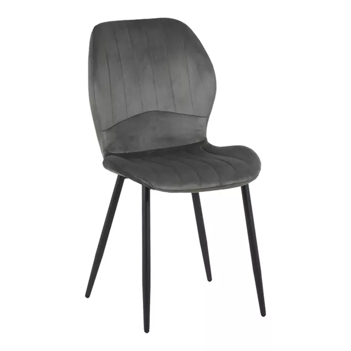 Jelour pakoworld velvet chair in anthracite shade 46.5x60x84cm