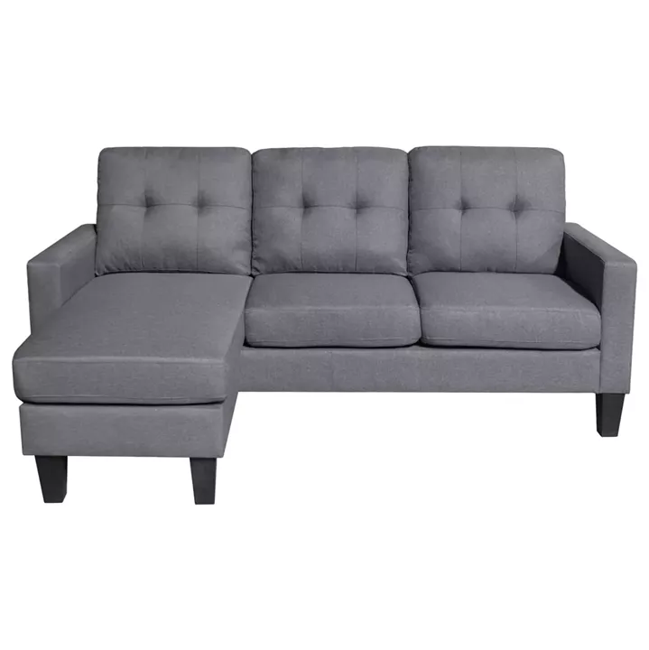 CORNER SOFA REVERSIBLE MEGGY HM3297.01 GREY FABRIC 184.5x129x86Hcm.