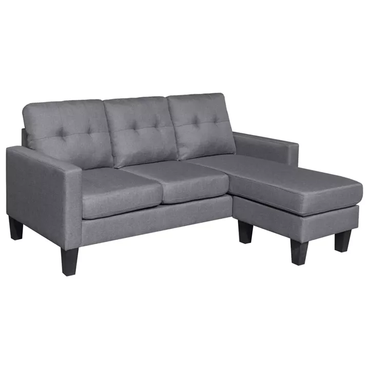 CORNER SOFA REVERSIBLE MEGGY HM3297.01 GREY FABRIC 184.5x129x86Hcm.