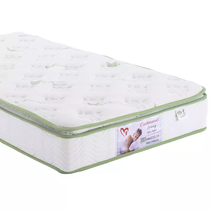 BED WITH MATTRESS MUNK HM21308 PINE WOOD IN NATURAL & WHITE--MATTRESS 90x190cm