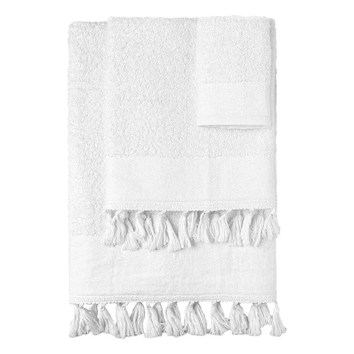 Beauty Home Σετ πετσέτες 3τμχ με φουντάκια Art 3443 (30x50+50x90+70x140) Λευκό