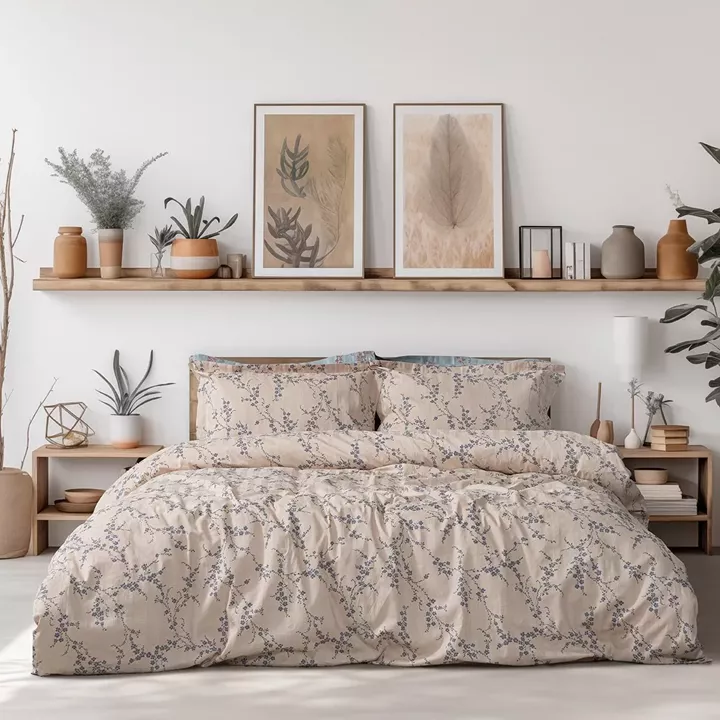 Beauty Home Σετ σεντόνια υπέρδιπλα Art 12210 Anastasia 100% Βαμβακοσατέν 300tc 240x270 Μπεζ