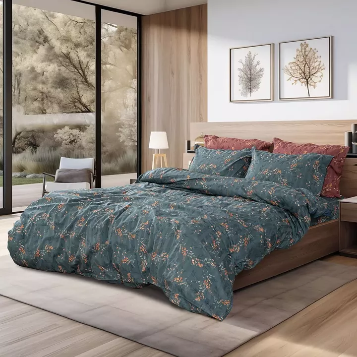 Beauty Home Σετ σεντόνια υπέρδιπλα Art 12217 Gemini 100% Βαμβακοσατέν 300tc 240x270 Κυπαρισσί