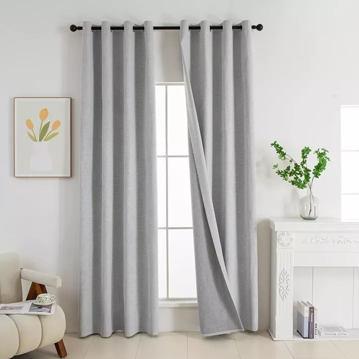 Beauty Home Κουρτίνα Full Blackout σκίασης με 8 κρίκους Elite Art 8392 Silver-Νο4 140x270 Γκρι