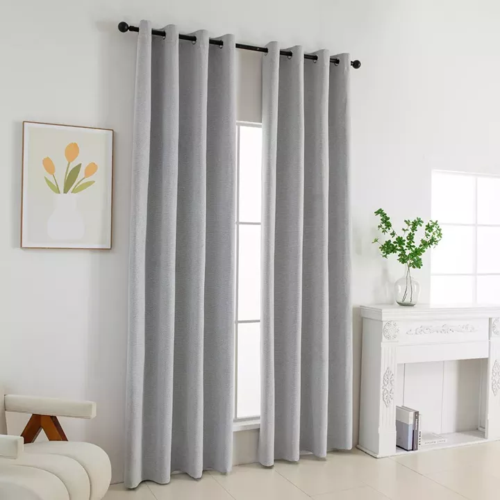 Beauty Home Κουρτίνα Full Blackout σκίασης με 8 κρίκους Elite Art 8392 Silver-Νο4 140x270 Γκρι