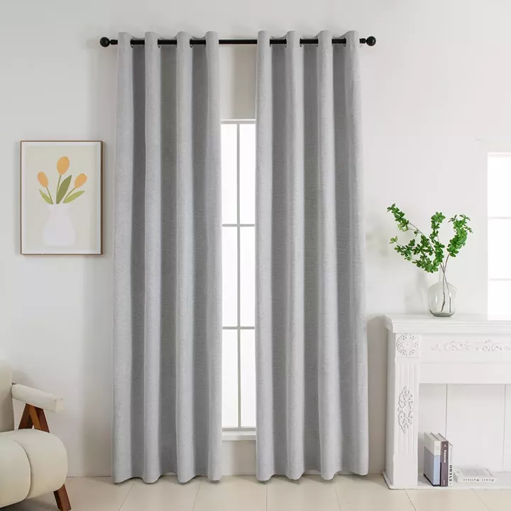 Beauty Home Κουρτίνα Full Blackout σκίασης με 8 κρίκους Elite Art 8392 Silver-Νο4 140x270 Γκρι