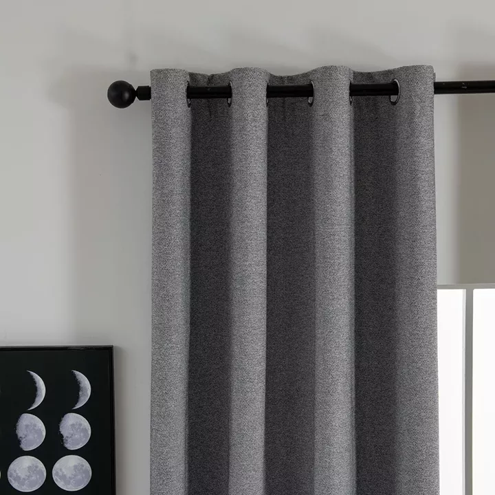 Beauty Home Κουρτίνα Full Blackout σκίασης με 8 κρίκους Elite Art 8392 Grey-Νο7 140x270 Σκούρο Γκρι