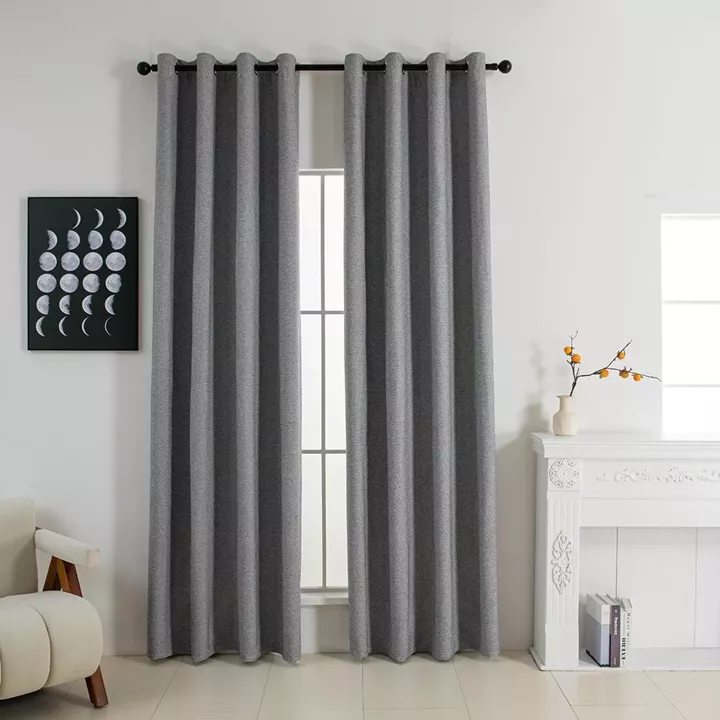 Beauty Home Κουρτίνα Full Blackout σκίασης με 8 κρίκους Elite Art 8392 Grey-Νο7 140x270 Σκούρο Γκρι