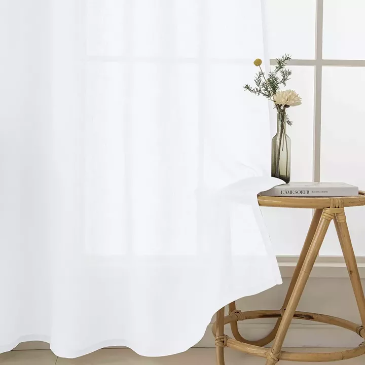 Beauty Home Κουρτίνα γάζα μονόχρωμη με 8 μεταλλικούς κρίκους Fit Art 8447 140x270 Λευκό