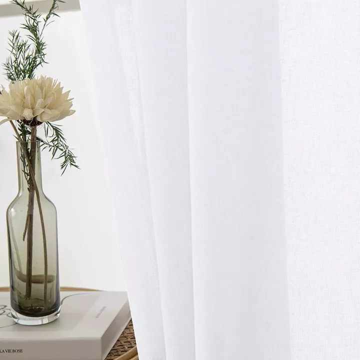 Beauty Home Κουρτίνα γάζα μονόχρωμη με 8 μεταλλικούς κρίκους Fit Art 8447 140x270 Λευκό