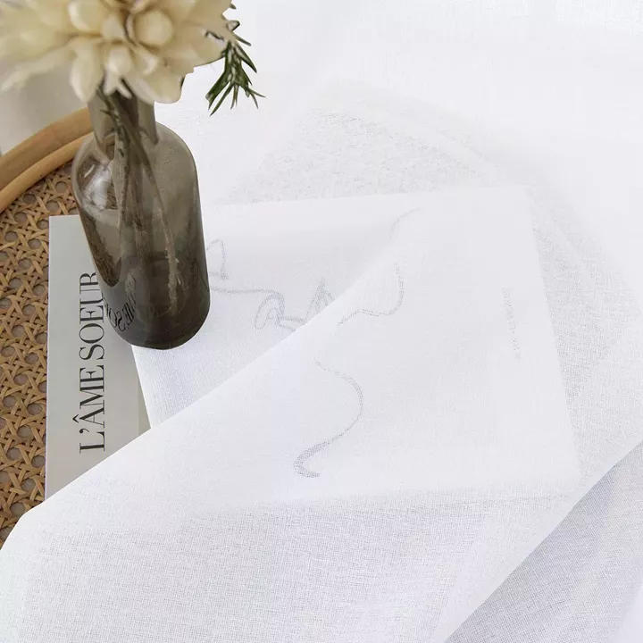 Beauty Home Κουρτίνα γάζα μονόχρωμη με 8 μεταλλικούς κρίκους Fit Art 8447 140x270 Λευκό