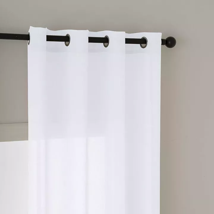Beauty Home Κουρτίνα γάζα μονόχρωμη με 8 μεταλλικούς κρίκους Fit Art 8447 140x270 Λευκό
