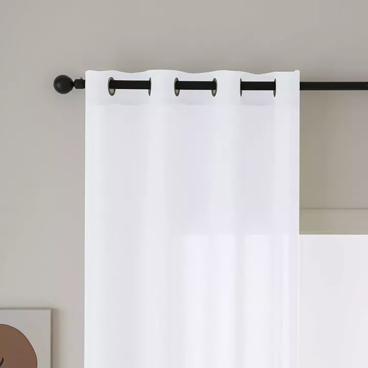 Beauty Home Κουρτίνα γάζα μονόχρωμη με 8 μεταλλικούς κρίκους Fit Art 8447 140x270 Λευκό