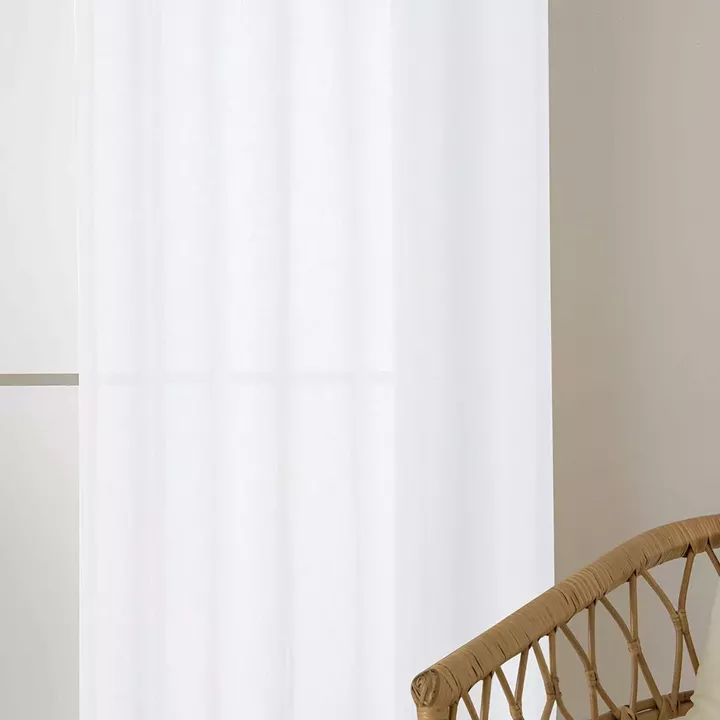 Beauty Home Κουρτίνα γάζα μονόχρωμη με 8 μεταλλικούς κρίκους Fit Art 8447 140x270 Λευκό