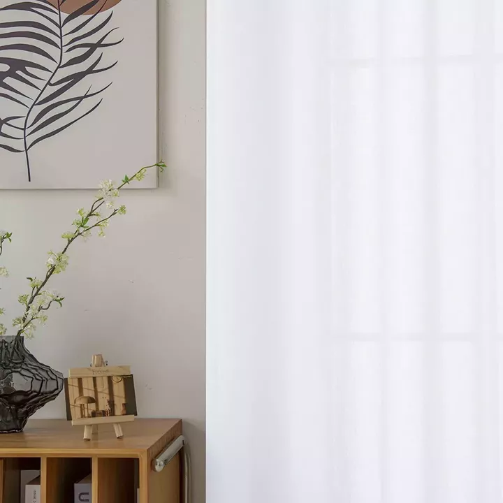 Beauty Home Κουρτίνα γάζα μονόχρωμη με 8 μεταλλικούς κρίκους Fit Art 8447 140x270 Λευκό