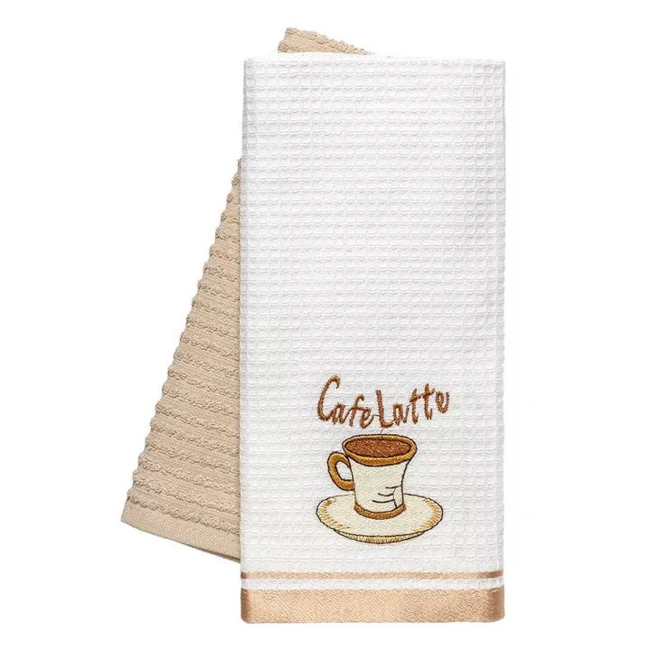 Beauty Home Ποτηρόπανα σετ 2τμχ Latte Art 8804 40x60 Μπεζ