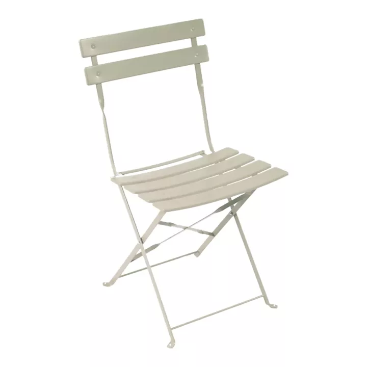 Bistro chair pakoworld metal folding in beige color 42x46x82cm