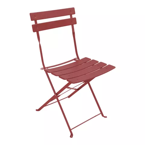 Bistro chair pakoworld metal folding in terracotta color 42x46x82cm