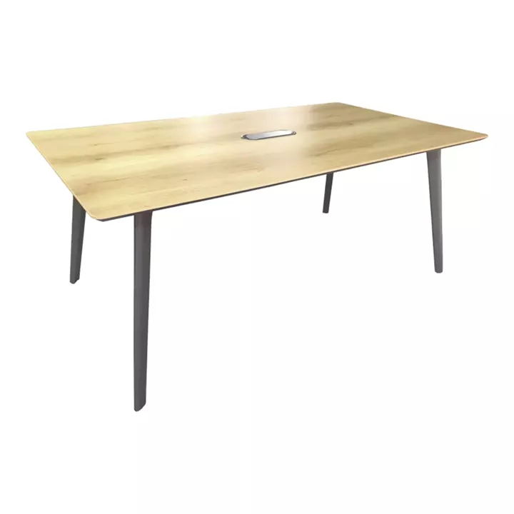 Meeting table professional Denith pakoworld dark grey-natural 180x100x75cm