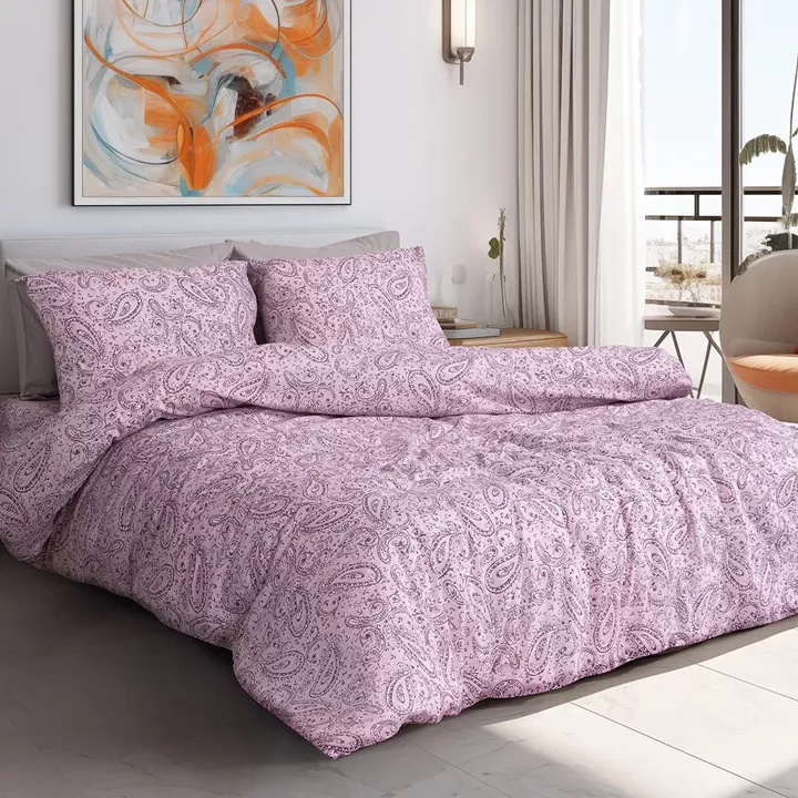 Beauty Home Σετ σεντόνια υπέρδιπλα με λάστιχο Aelia Art 12257 170x200+30 Λιλά