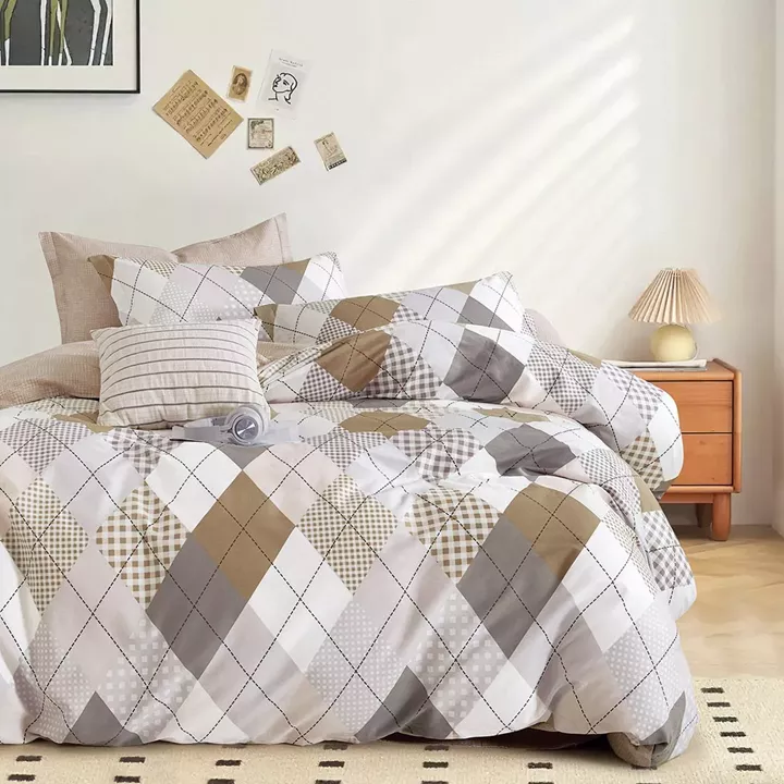 Beauty Home Σετ παπλωματοθήκη υπέρδιπλη Art 12276 Anna 230x250 Γκρι,Μπεζ