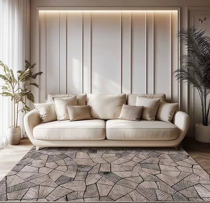 Beauty Home Διάδρομος με το μέτρο Serena Art 9837 67cm Μπεζ,Γκρι