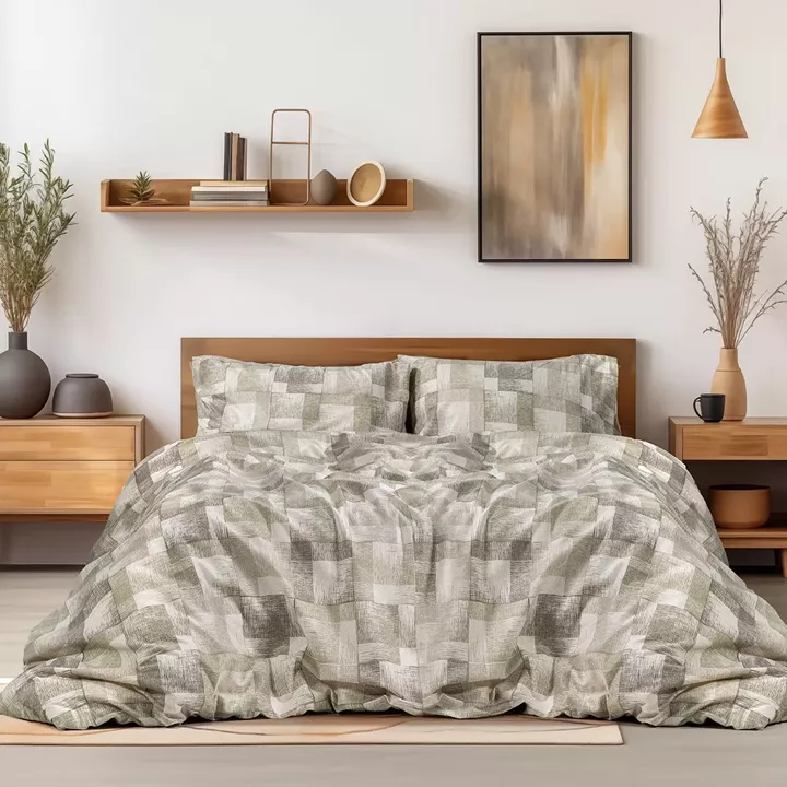 Beauty Home Σετ σεντόνια φανελένια King Size με λάστιχο Degas Art 12337 185x200+32 Πράσινο