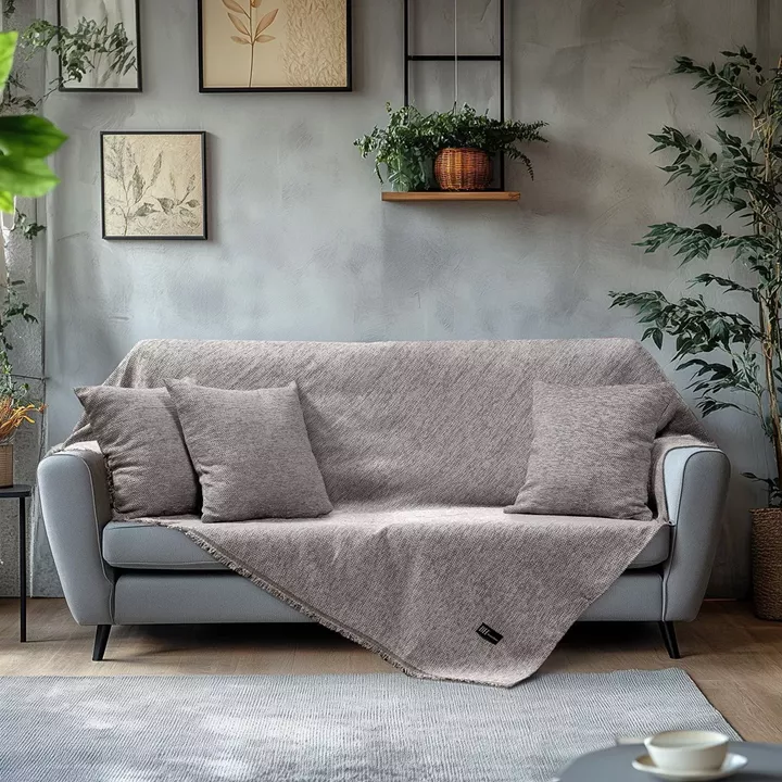 Beauty Home Ριχτάρια σετ 2τμχ Art 8646 (170x240+170x290) Γκρι