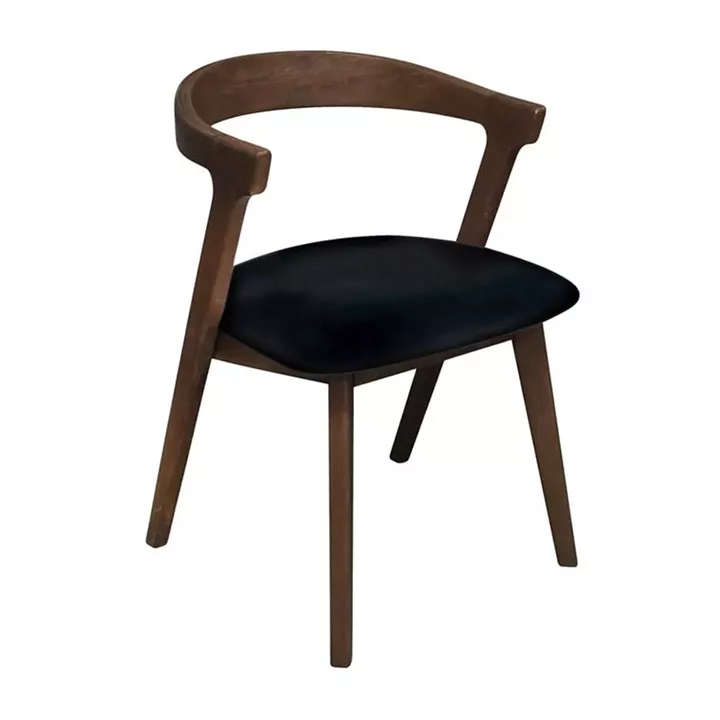 SANDRA Καρέκλα Τραπεζαρίας, Απόχρωση Καρυδί, Pu Μαύρο