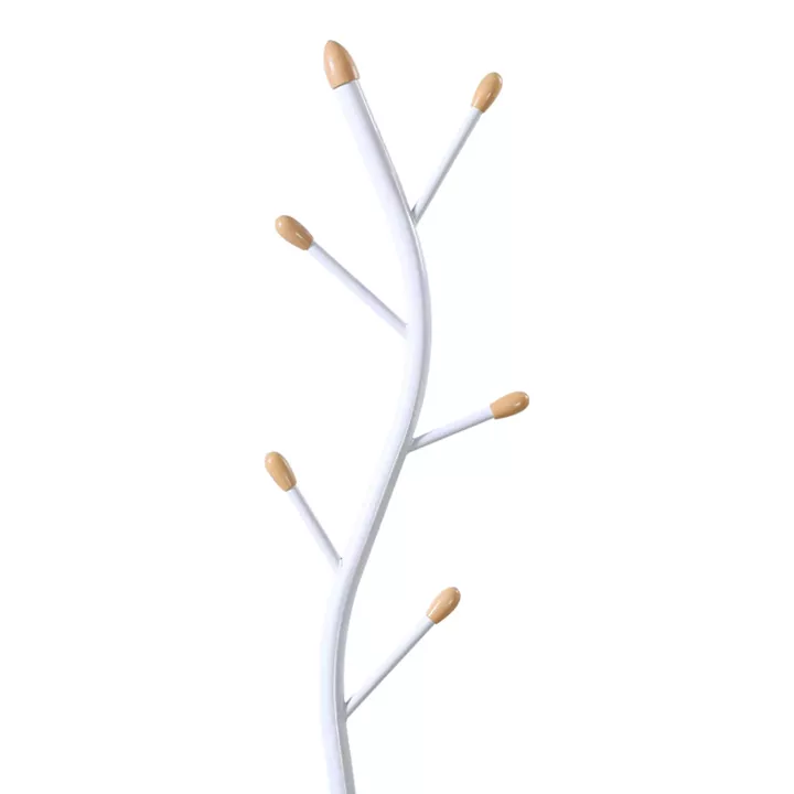 Coat rack Portu pakoworld metal in white-natural color D30x170cm