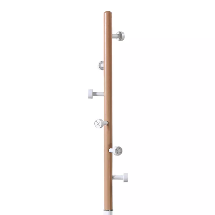 Coat rack Sinem pakoworld metal in white-natural color D30x175cm