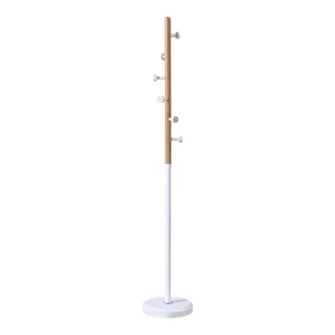 Coat rack Sinem pakoworld metal in white-natural color D30x175cm