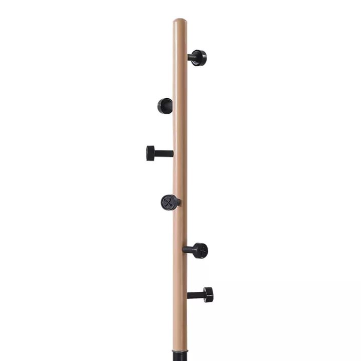 Coat rack Sinem pakoworld metal in black-natural color D30x175cm