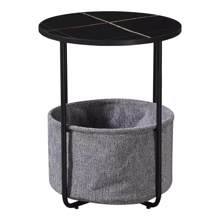 Side table Fredami pakoworld in black marble look D40x50cm