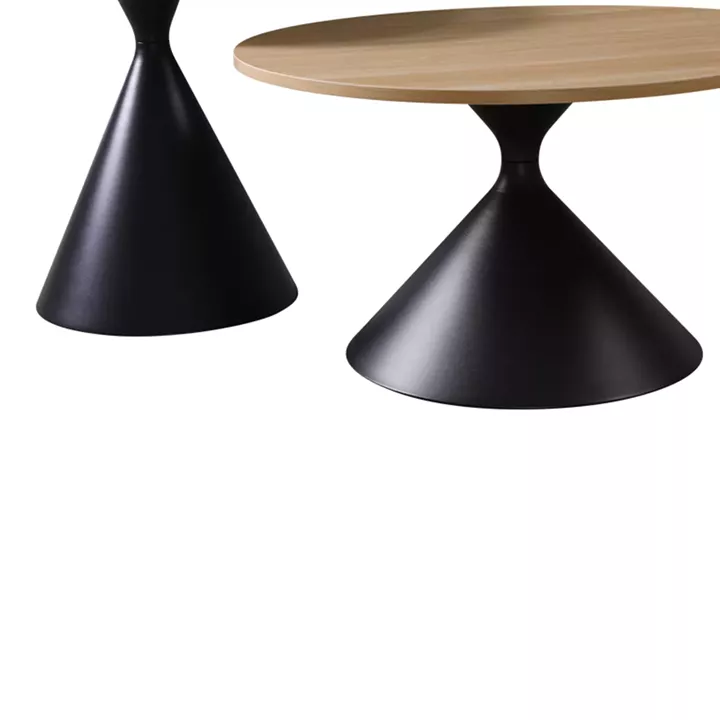 Coffee table Hemena pakjoworld set 2 pieces in black-natural color