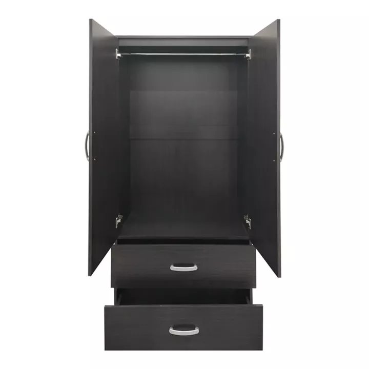 Ντουλάπα δίφυλλη με 2 συρτάρια Lego pakoworld σε wenge απόχρωση 80x42x180εκ