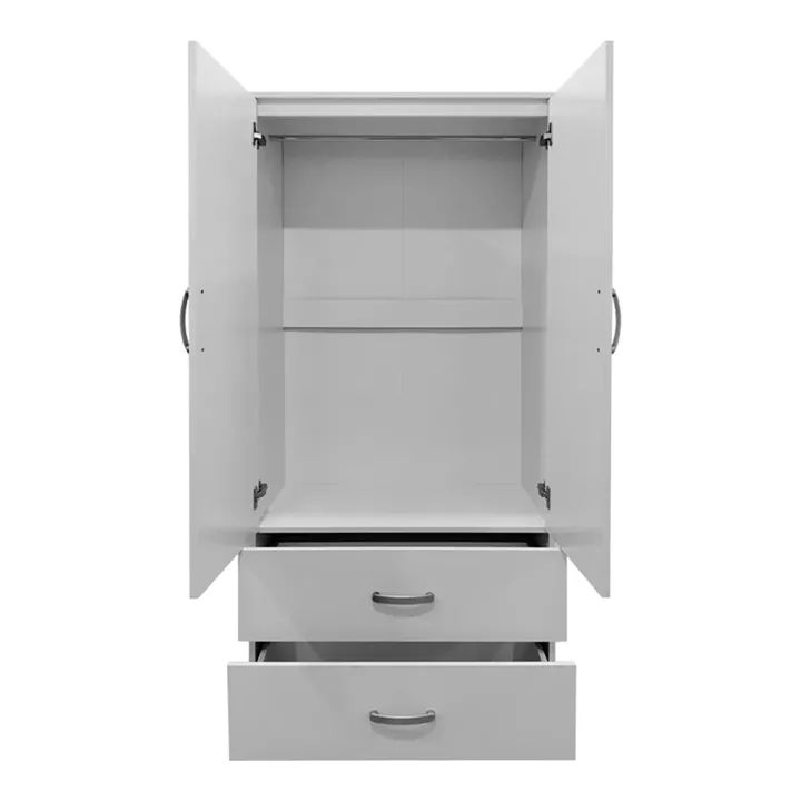 Ντουλάπα δίφυλλη με 2 συρτάρια Lego pakoworld σε λευκή απόχρωση 80x42x180εκ