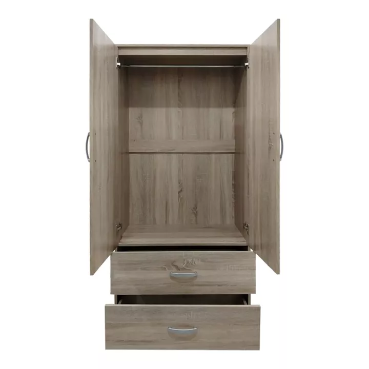 Two-door wardrobe with 2 drawers Lego pakoworld in sonoma color 80x42x180cm
