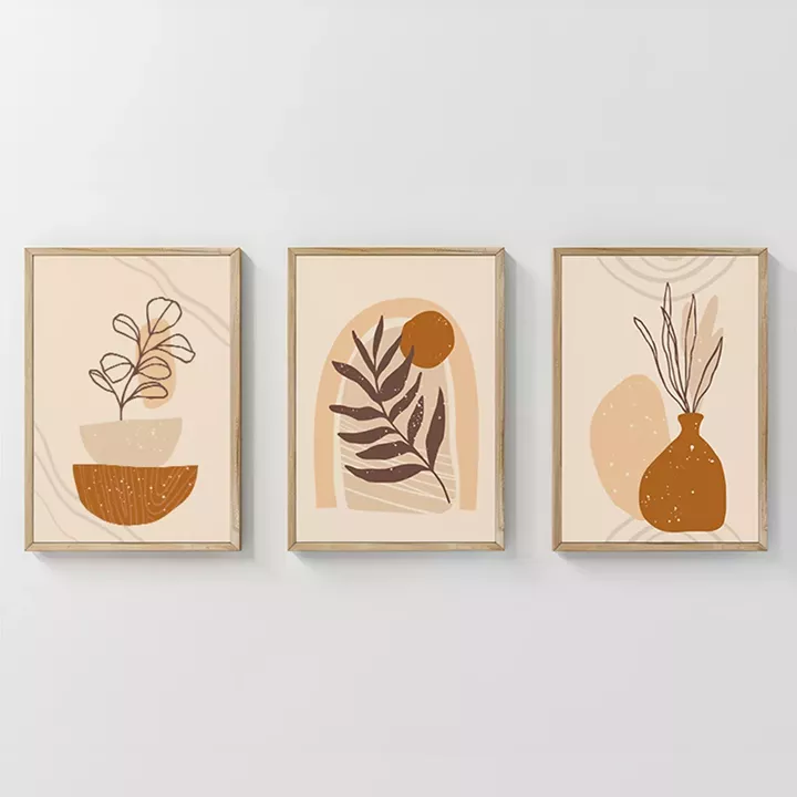 Wall art in frame Zephy pakoworld triptyque with digital print 33x1.5x48cm