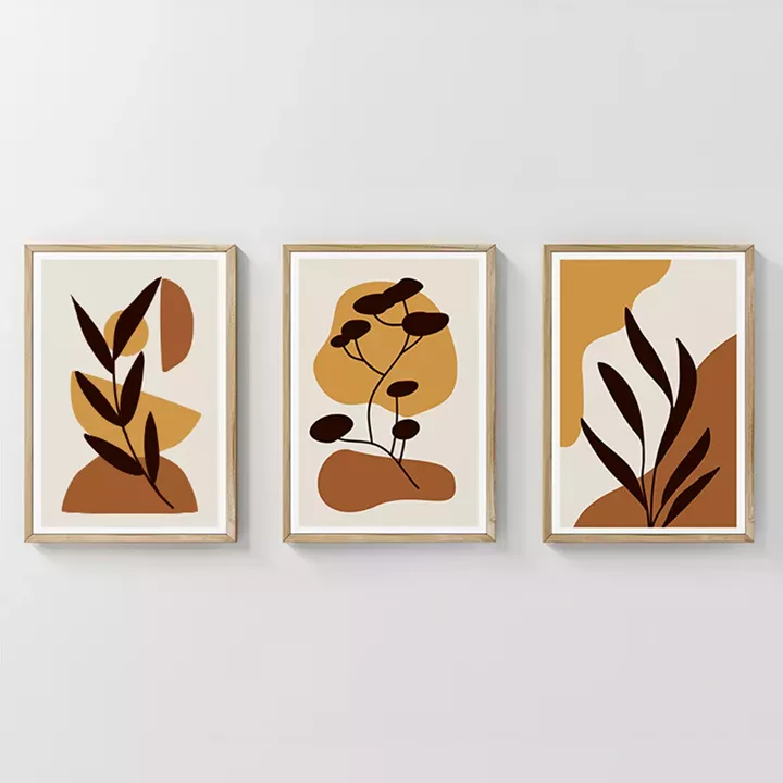 Wall art in frame Oriv pakoworld triptyque with digital print 33x1.5x48cm