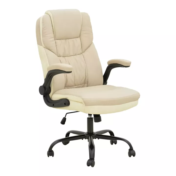 Καρέκλα γραφείου διευθυντή Stellar pakoworld pu σε μπεζ-εκρού απόχρωση 70x77x110-119εκ